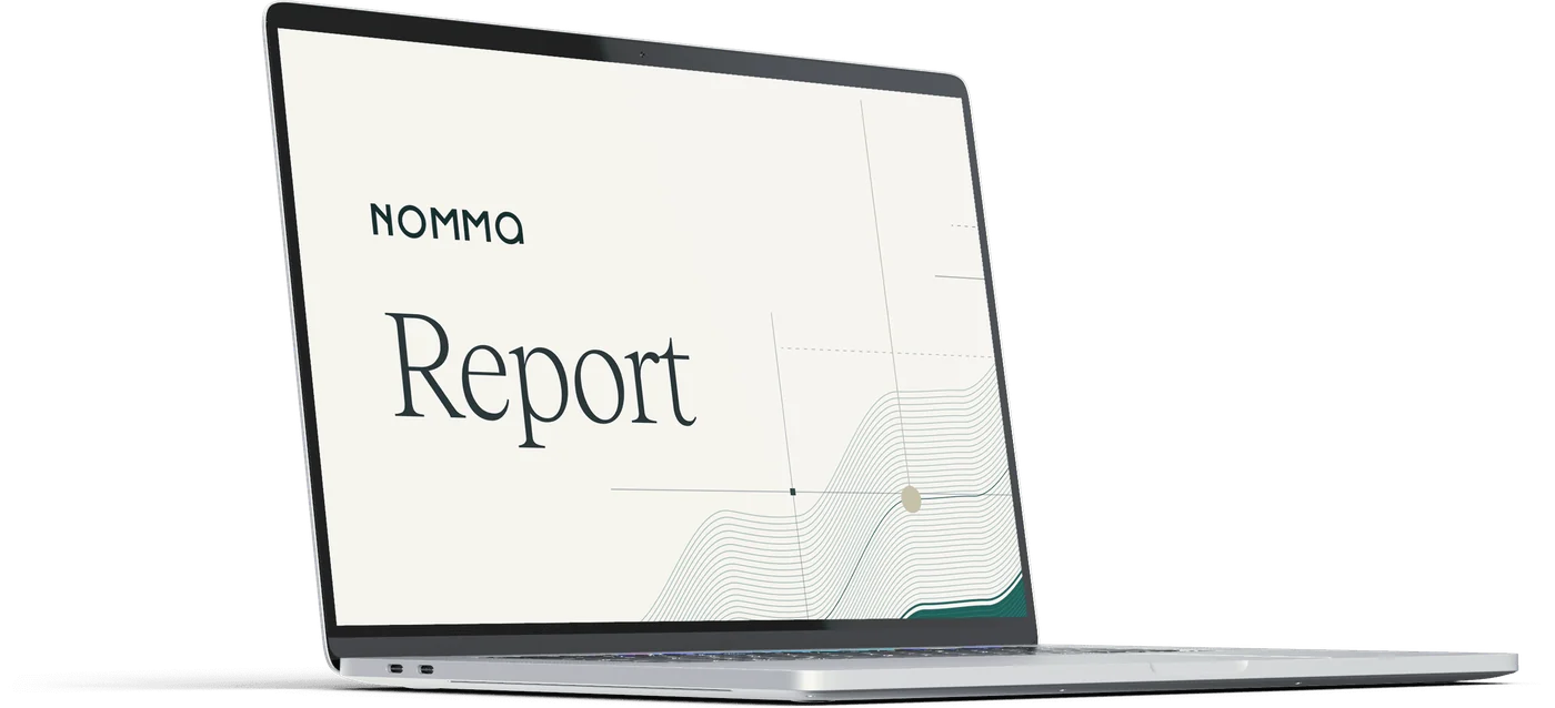 Relatório proprietário da Nomma em um notebook